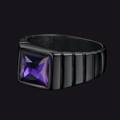 Anel de pedra de nascimento masculino