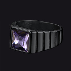 Anel de pedra de nascimento masculino