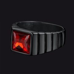 Anel de pedra de nascimento masculino