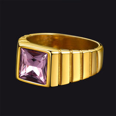 Anel de pedra de nascimento masculino