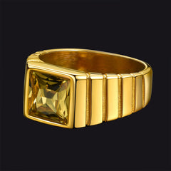 Anel de pedra de nascimento masculino