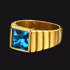 Anel de pedra de nascimento masculino