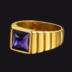 Anel de pedra de nascimento masculino