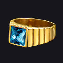 Anel de pedra de nascimento masculino