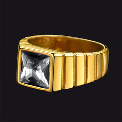 Anel de pedra de nascimento masculino