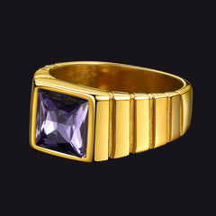 Anel de pedra de nascimento masculino