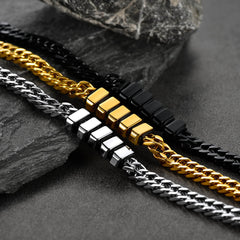 Customized Engraved Multiple Name Cuban Link Chain Bracelet