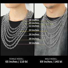 Conjunto de colar e pulseira com corrente de elos rolo de 9 mm