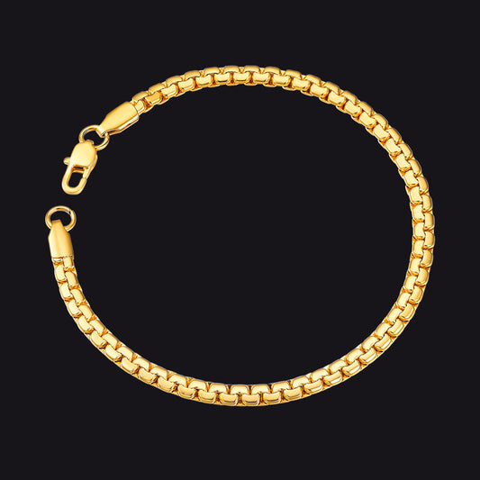 Flat Box Link Chain Bracelet