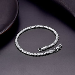 Conjunto de pulseiras de corrente de caixa plana