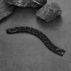 Pulseira de aço inoxidável com corrente de caveira grossa gótica