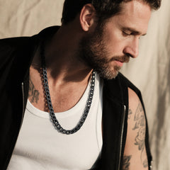 Figaro Link Chain Necklace & Bracelet Set for Men