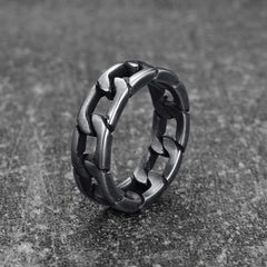 Chunky Cuban Link Chain Ring Men Stainless Steel