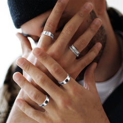 Anel de ônix preto masculino com diamante em prata esterlina