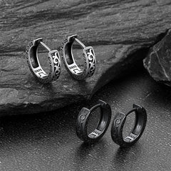 Brincos de argola Huggie Celtic Vine de prata esterlina para homens