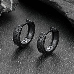 Brincos de argola Huggie Celtic Vine de prata esterlina para homens