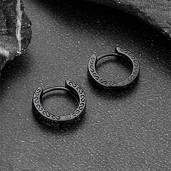 Brincos de argola Huggie Celtic Vine de prata esterlina para homens