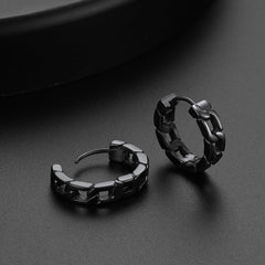 Chunky Cuban Chain Huggie Hoop Earrings For Men Women