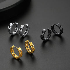 Chunky Cuban Chain Huggie Hoop Earrings For Men Women