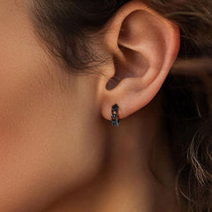 Chunky Cuban Chain Huggie Hoop Earrings For Men Women