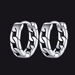 Chunky Cuban Chain Huggie Hoop Earrings For Men Women