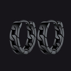 Chunky Cuban Chain Huggie Hoop Earrings For Men Women