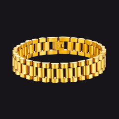 Pulseira de relógio robusta de 15 mm com corrente