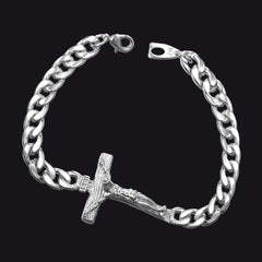 Christliches Kreuz kubanisches Kettengliederarmband