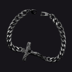 Christliches Kreuz kubanisches Kettengliederarmband