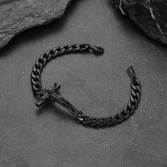 Christliches Kreuz kubanisches Kettengliederarmband