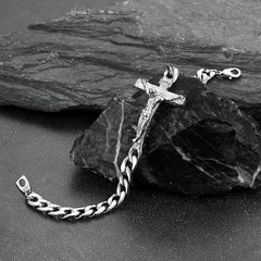 Christliches Kreuz kubanisches Kettengliederarmband
