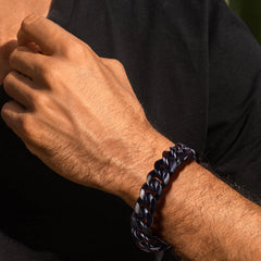 Pulseira de elos cubanos de aço inoxidável