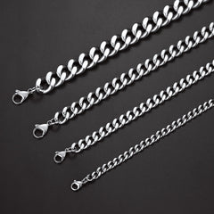 Thick Cuban Chain Link 5/7/9/12mm Width Bracelet