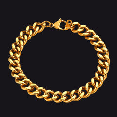Thick Cuban Chain Link 5/7/9/12mm Width Bracelet