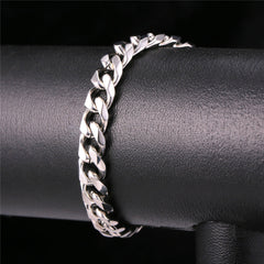 Pulseiras unissex de corrente cubana de 9 mm com elos robustos e pulseira de presente