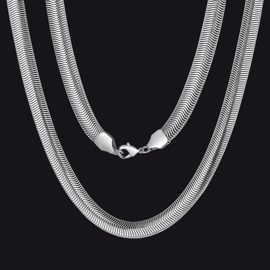 Colar de elos de corrente de cobra feminino 8 mm