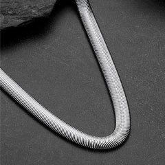 Colar de elos de corrente de cobra feminino 8 mm