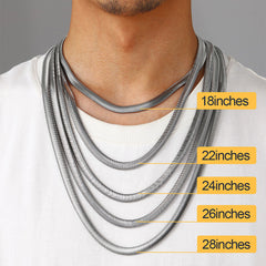 Colar de elos de corrente de cobra feminino 8 mm