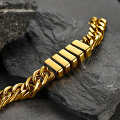 Customized Engraved Multiple Name Cuban Link Chain Bracelet