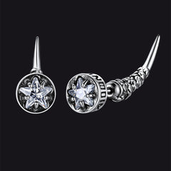 Brincos de pino Viking Rune Viking Nordic Star Rune Fang para homens