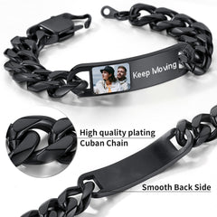 Pulseira de presente com foto personalizada e elos de corrente cubana