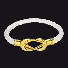 Pulseira de couro com fecho magnético infinito