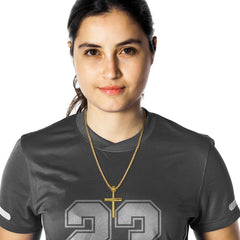 Colar com pingente esportivo de cruz e taco de beisebol para homens e mulheres