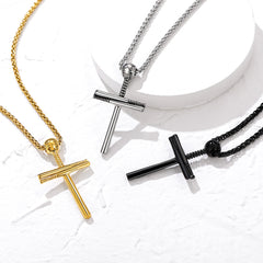 Colar com pingente esportivo de cruz e taco de beisebol para homens e mulheres