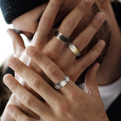 Mens Zircon Rotatable Ring Stainless Steel