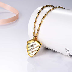 Colar com pingente de cruz cristã, Efésios 610, masculino