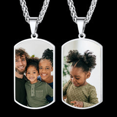 Colar com foto dupla face personalizada para identificação de cachorro, masculino e feminino