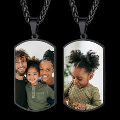 Colar com foto dupla face personalizada para identificação de cachorro, masculino e feminino