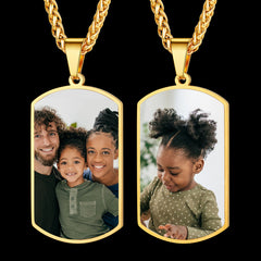 Colar com foto dupla face personalizada para identificação de cachorro, masculino e feminino