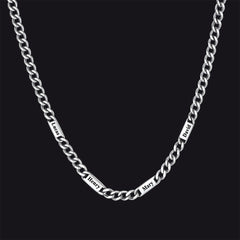 Colar com nome e elo de corrente cubana gravados personalizados